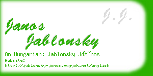 janos jablonsky business card